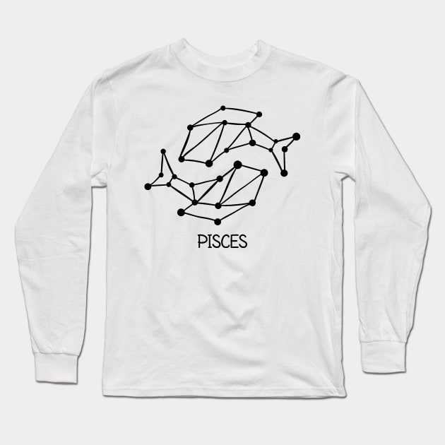 Pisces Zodiac stars Long Sleeve T-Shirt by Dieowl